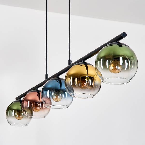 Pendelleuchte Cesaro Blau - Gold - Grün - Aluminium - Klarglas - 16 x 110 x 131 cm