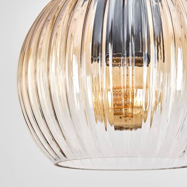 Pendelleuchte Cesaro Grau - Gelb - Holzwerkstoff - Metall - 14 x 7 x 82 cm