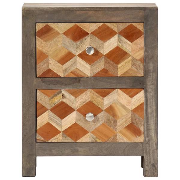 Nachttisch DE369 Grau - Massivholz - 40 x 50 x 30 cm