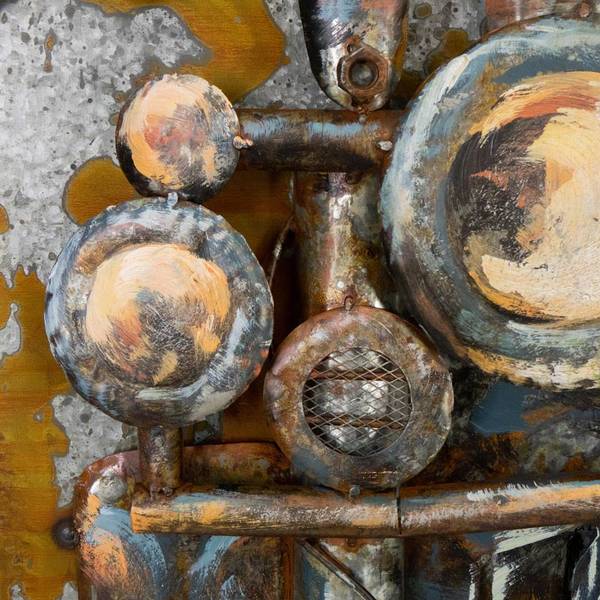 Metallbild 3D MOTOR Stahl - 70 x 120 x 5 cm