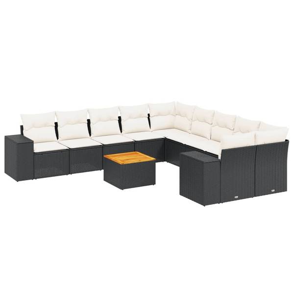 Loungeset 3035873-4 set van 11 zwart - crèmekleurig - wit