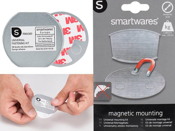 Dekospiegel Wand 5er SET Gold, Magnete Gold - Spiegelglas - 25 x 25 x 3 cm