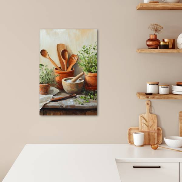 LEINWANDBILD Töpfe Textil - 40 x 60 x 2 cm