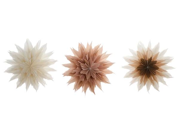 LED Deko FORSAN 3-tlg Braun - Pink - Weiß - Papier - 41 x 41 x 16 cm