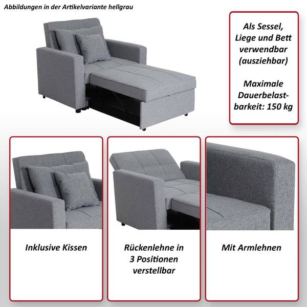 Fauteuil-lit L90 Gris