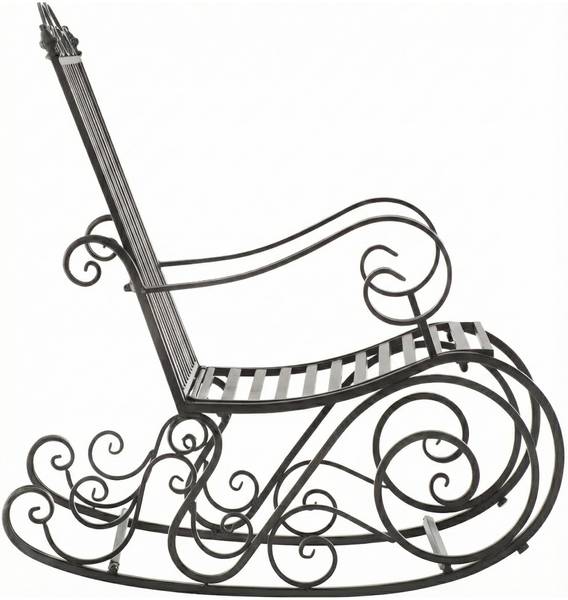Gartenschaukelstuhl Smilla Grau - Metall - 56 x 94 x 90 cm