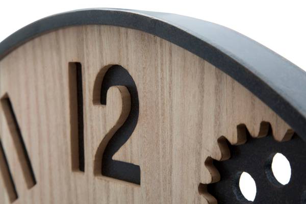 Grande horloge murale Marron - Métal - 5 x 60 x 60 cm