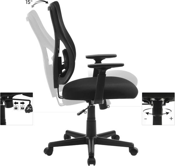 Bürostuhl 100429 Schwarz - Stahl - 73 x 60 x 33 cm