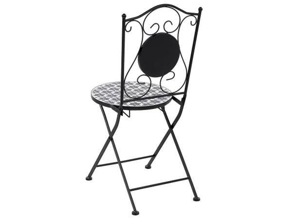 Gartenset SIROLO 3-tlg Schwarz - Blau - Weiß - Metall - 44 x 44 cm