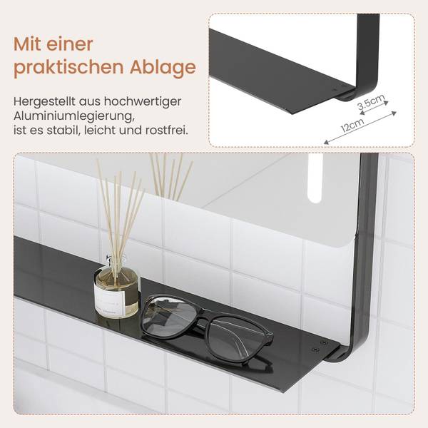 Wandspiegel mit Ablage LM1275U 50 x 70 cm