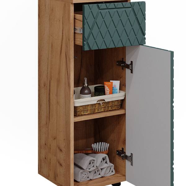 Midischrank Irma 42865 Grün - Eiche Dekor