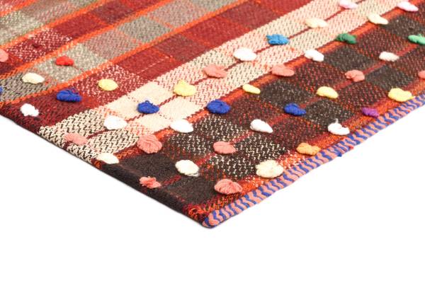 Tapis Jajim CXIII Rouge - Laine - 138 x 1 x 204 cm