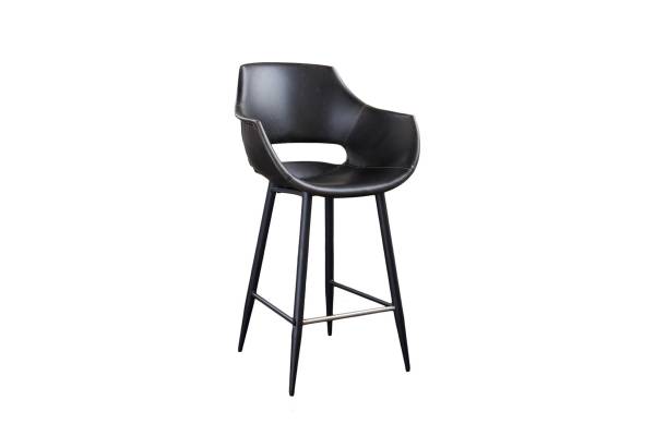 Barhocker ZAJA Barstuhl Kunstleder 76cm Schwarz - Kunstleder - 60 x 114 x 60 cm