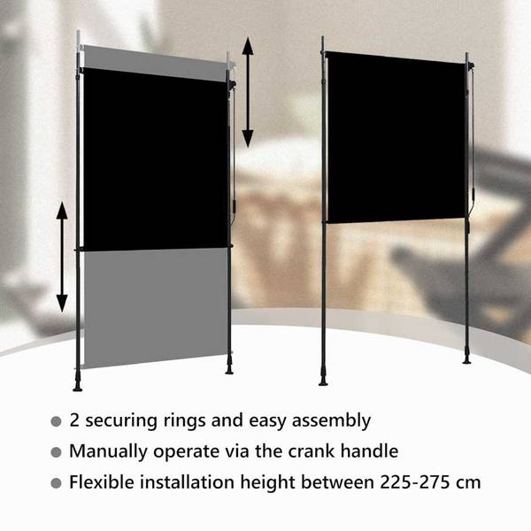 Store 3008475 Gris - Polyester - 120 x 270 x 1 cm