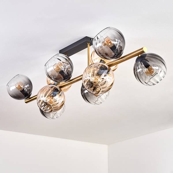 Deckenleuchte Cesaro Braun - Grau - Metall - 24 x 36 x 101 cm