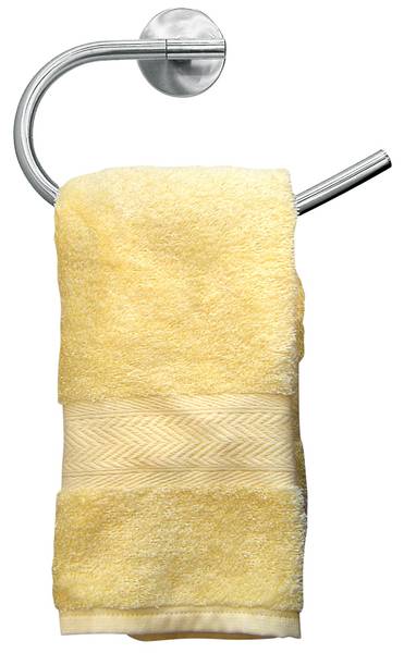 vernickelter Handtuchhalter Handtuchring Grau - Glas - 7 x 22 x 27 cm