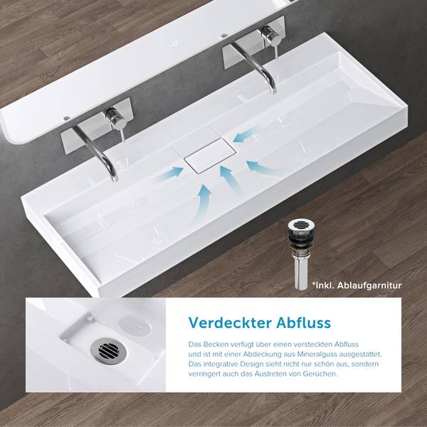 Waschbecken Col19W 800-OA Hochglanz Weiß - 46 x 80 cm