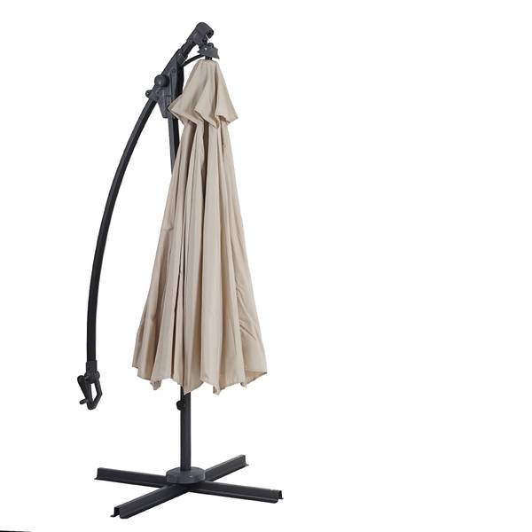 Ampelschirm D14 Weiß - Polyester - Aluminium - Stahl - 300 x 263 x 300 cm