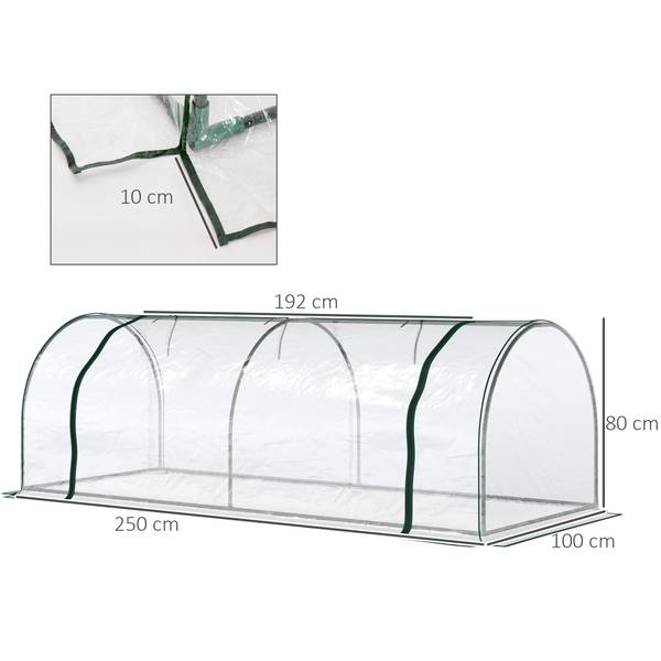 Gewächshaus CO215 Kunststoff - 100 x 80 x 250 cm