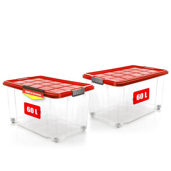 Aufbewahrungsbox 1769919 2er Set Rot - Kunststoff - 40 x 33 x 60 cm