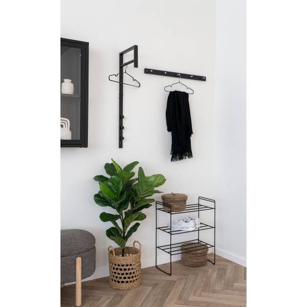 Wandaufhänger Padova Schwarz - Stahl - 2 x 5 x 70 cm