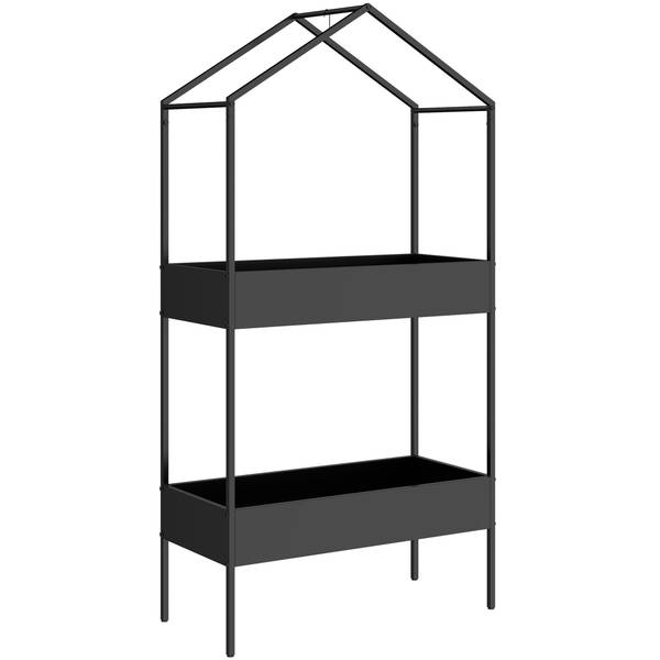 Plantenstandaard 84H-517V00BK zwart - metaal - 35 x 150 x 75 cm