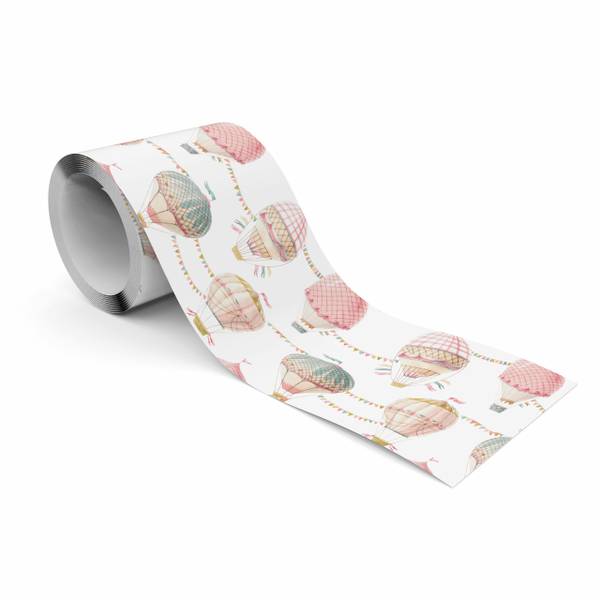 Tapetenbordüre für Kinder Luftballons Beige - Grün - Fleece - 10 x 300 x 300 cm