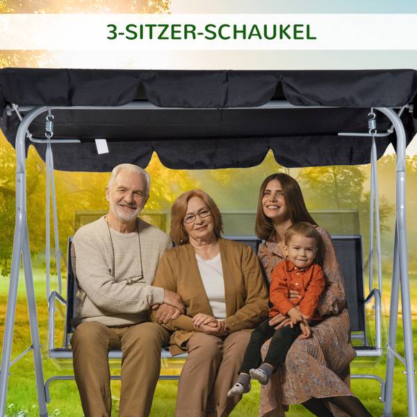 Hollywoodschaukel BB3541 Grau - Metall - 56 x 17 x 137 cm