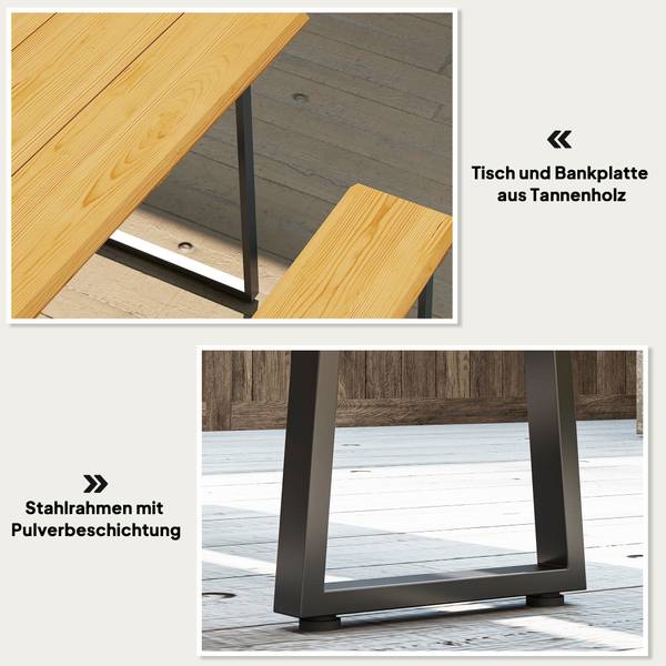 3er Set Sitzgruppe 84G-827V00ND Braun - Tanne - 76 x 77 x 178 cm