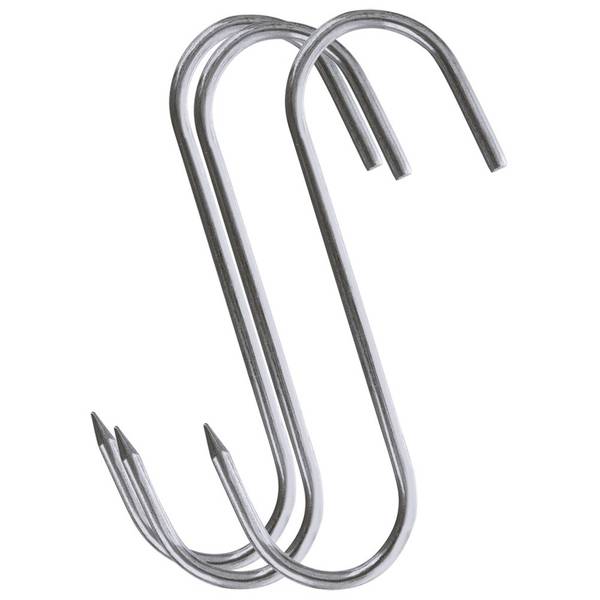 Räucherhaken 3er Set Silber - Edelstahl - 9 x 1 x 12 cm