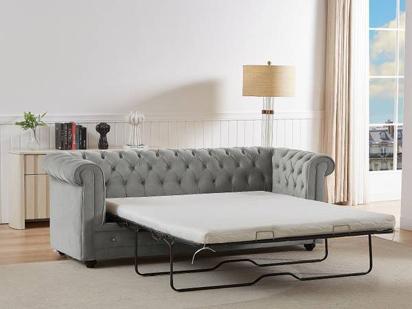 Schlafsofa CHESTERFIELD Hellgrau