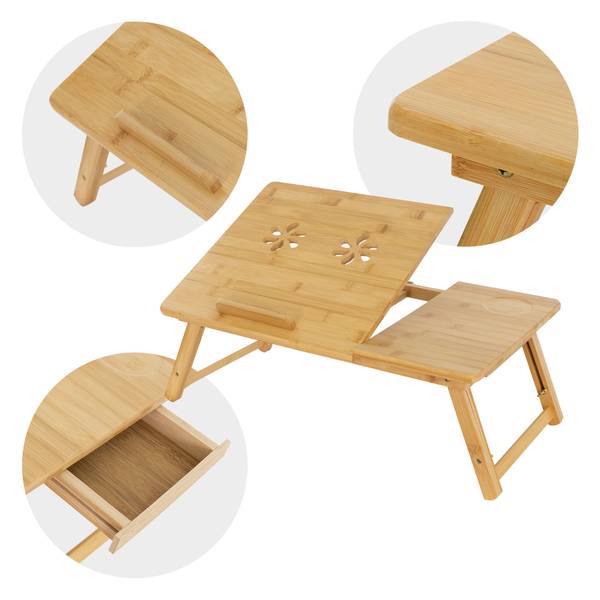 Laptoptisch Braun - Samt - 35 x 19 x 74 cm