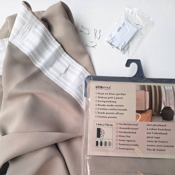 Gardinen Blickdicht mit Kräuselband 1x Blau - Polyester - 140 x 270 x 140 cm