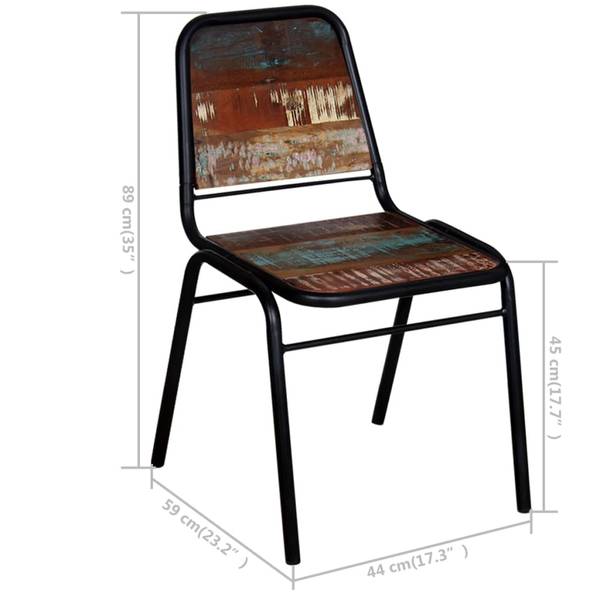 chaise à manger 274707  (lot de 6) Acier - 44 x 84 x 59 cm