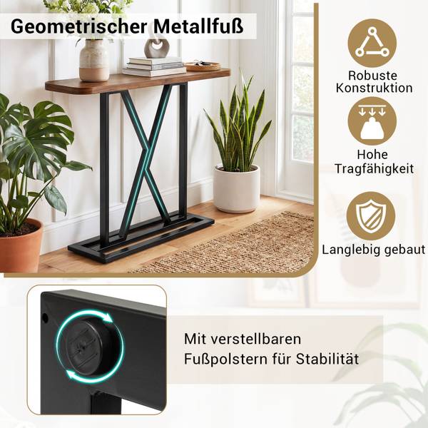 Konsolentisch VH35416 Braun - Holzwerkstoff - 30 x 81 x 100 cm