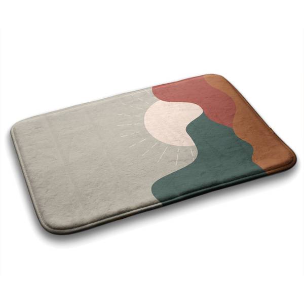 Badteppich Sonnenaufgang Beige - Polyester - 75 x 45 x 75 cm