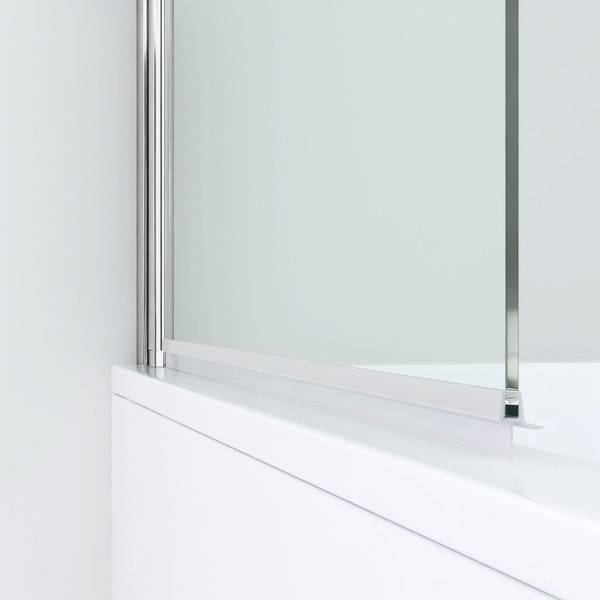 Badewanne-Duschwand D018 Silber - Glas - 144 x 144 x 0 cm