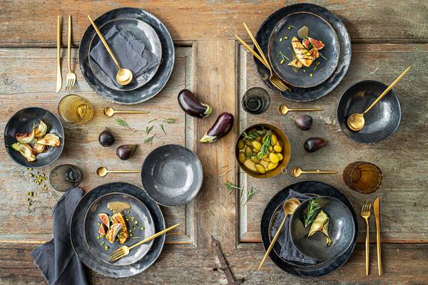 4-tlg. Müslischalen Set Tombey Grau - Stein - 15 x 23 x 16 cm