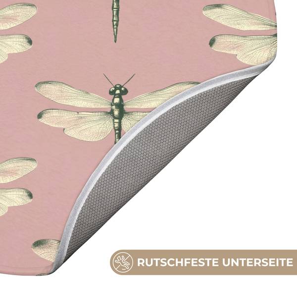 BADEZIMMERTEPPICH Libellen Pink - Microfaser - 70 x 70 x 1 cm