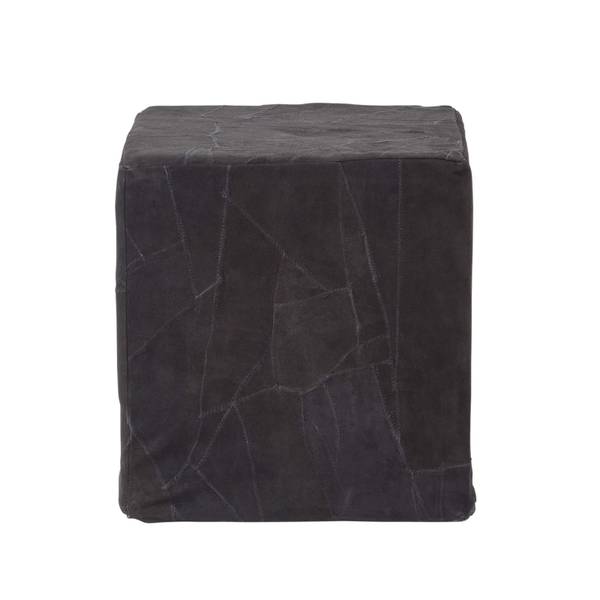 Designer Hocker Ottoman Velours Schwarz - Baumwollstoff - 36 x 38 x 36 cm