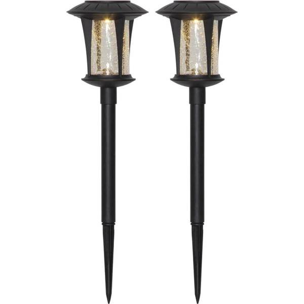 Solar Wegeleuchte Monaco Schwarz - Klarglas - ABS - 12 x 32 x 12 cm