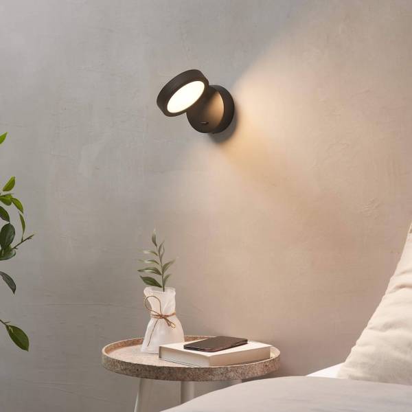 Wandleuchte Kechia Schwarz - Metall - 10 x 9 x 15 cm