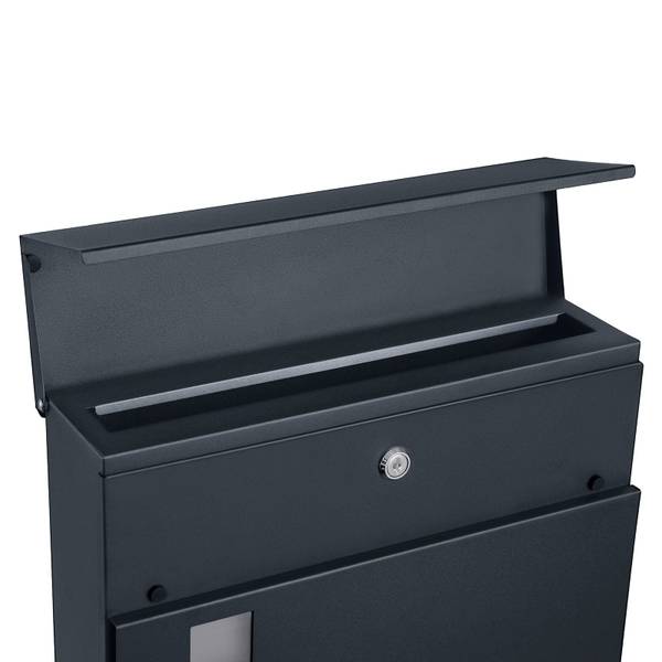 Briefkasten Mamoudzou Grau - Metall - 11 x 37 x 37 cm