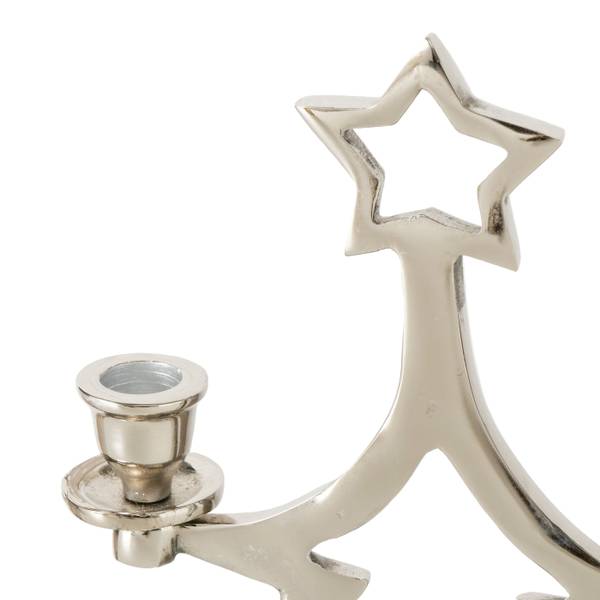 Kerzenständer SilverTree Advent Silber - Metall - 17 x 35 x 47 cm