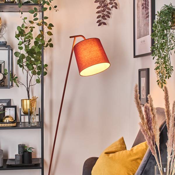 Stehlampe Lamezia Akazie Dekor - Rot - Weiß
