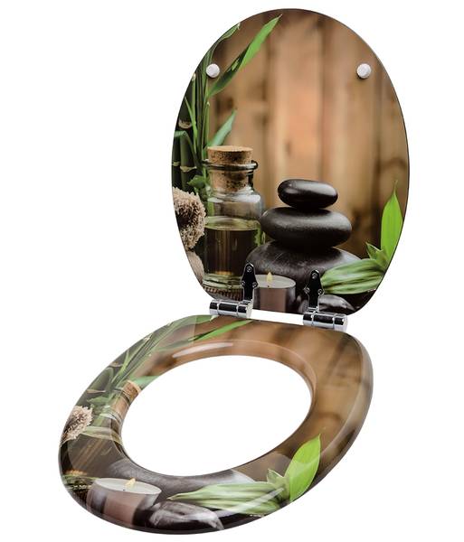 Abattant WC frein de chute Spa Marron - Bois manufacturé - 38 x 6 x 47 cm
