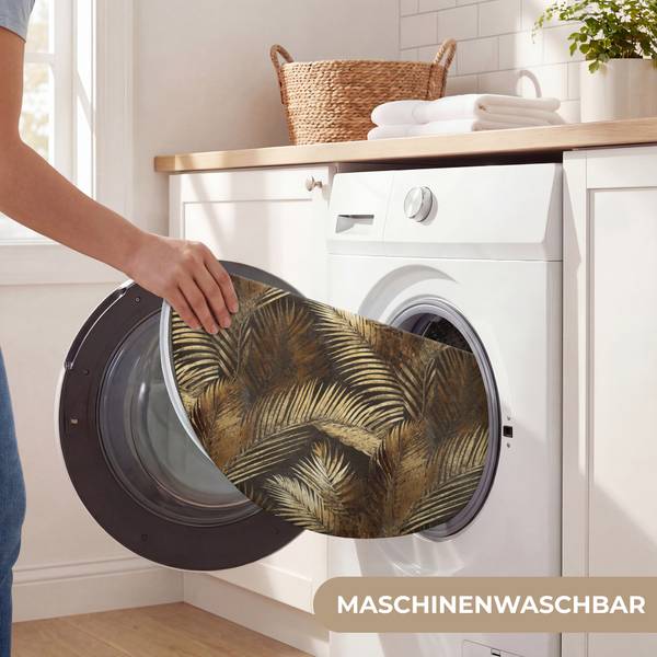 BADEMATTE Palmblätter Gold - Microfaser - 70 x 70 x 1 cm