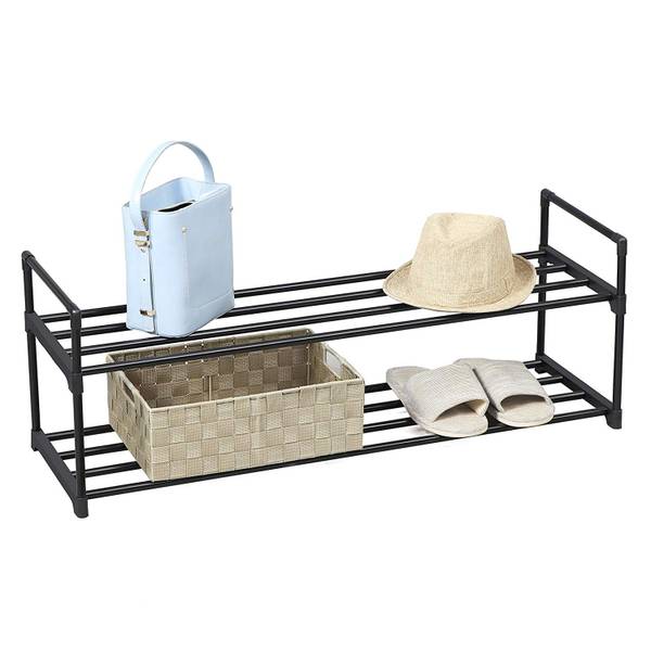 Schuhregal Schwarz - Metall - Kunststoff - 30 x 33 x 92 cm