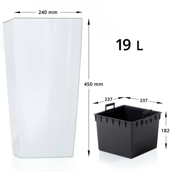 Blumentopf Nyx Weiß - Polypropylen - 24 x 45 x 24 cm