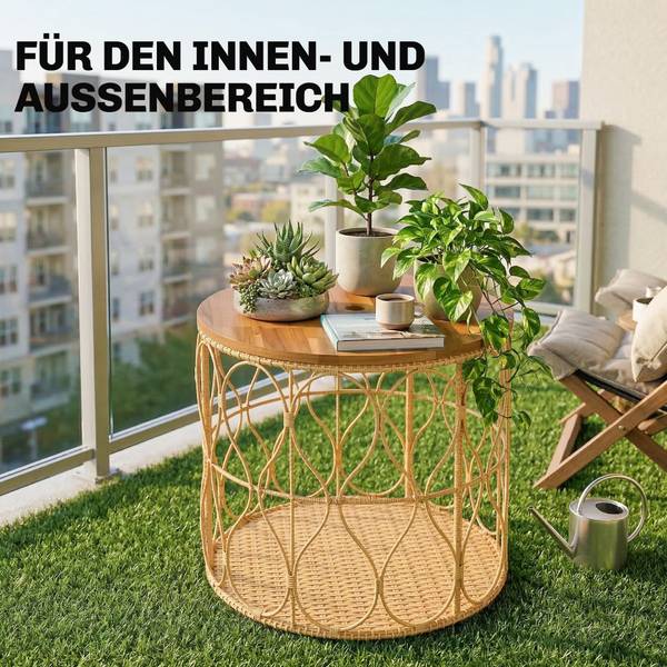 Balkontisch 84G-489V90TK Akazie - Polyethylen - 50 x 48 x 50 cm